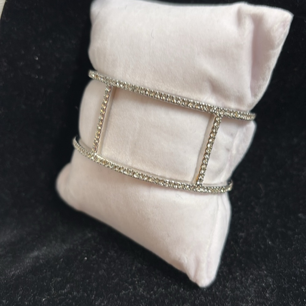 BCBGMaxAzria Silver Rhinestone Cuff - Picture 3 of 6
